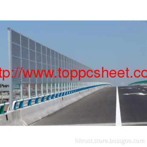 UV-protected clear polycarbonate glazing sound barrier